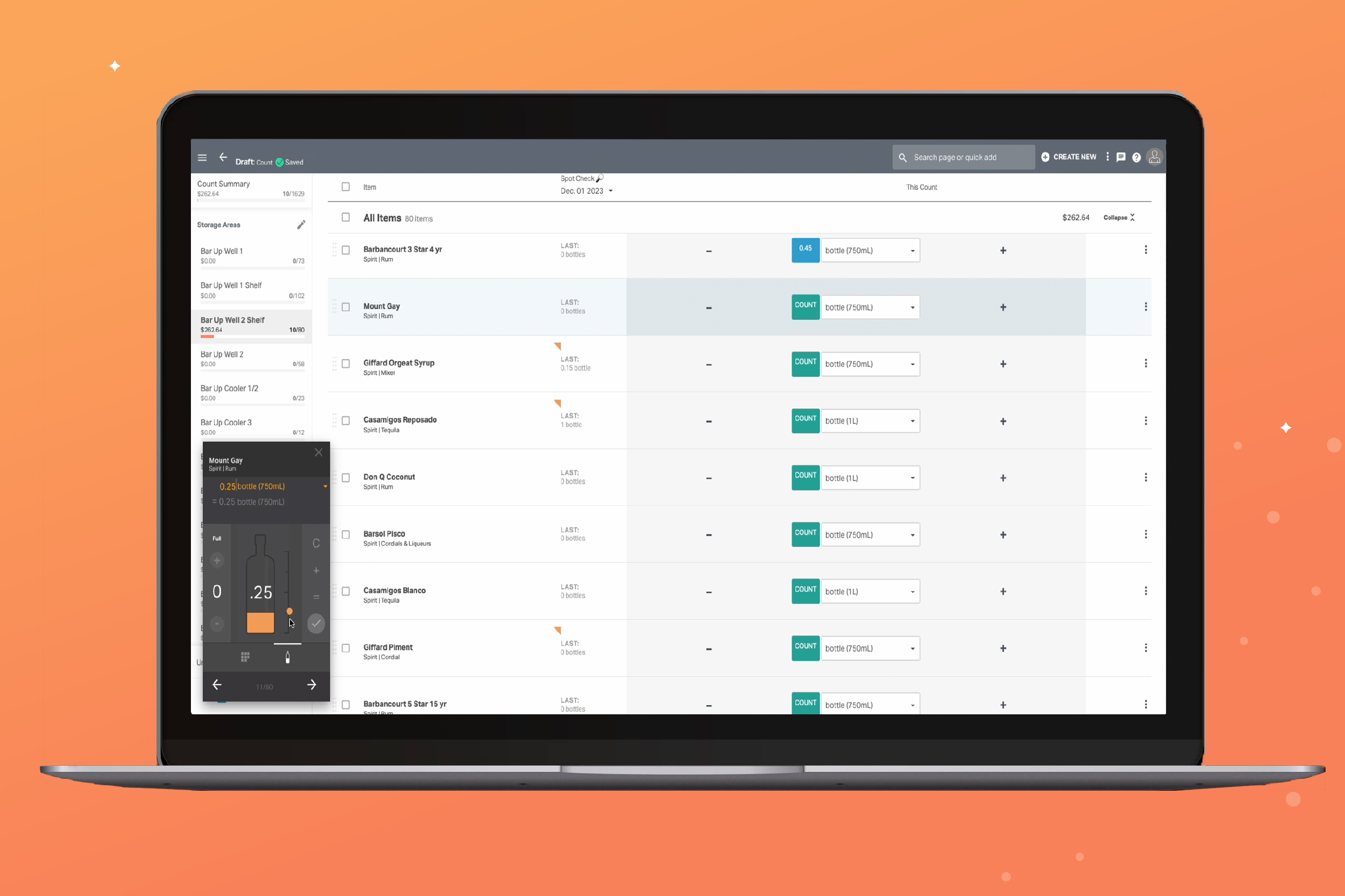 screenshot of BevSpot Food and Beverage Management